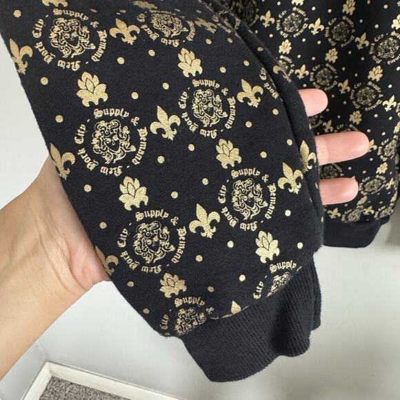 Supply & Demand Black and Gold Monogram Crew Neck Sweatshirt Mens Size S - Picture 7 of 10